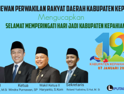 DPRD Kabupaten Kepahiang Mengucapkan Selamat Memperingati Hari Jadi Kabupaten Kepahiang Ke 19