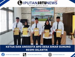 Ketua dan Anggota BPD Desa Sinar Gunung Resmi Dilantik, Siap Bersinergi Wujudkan Desa yang Maju